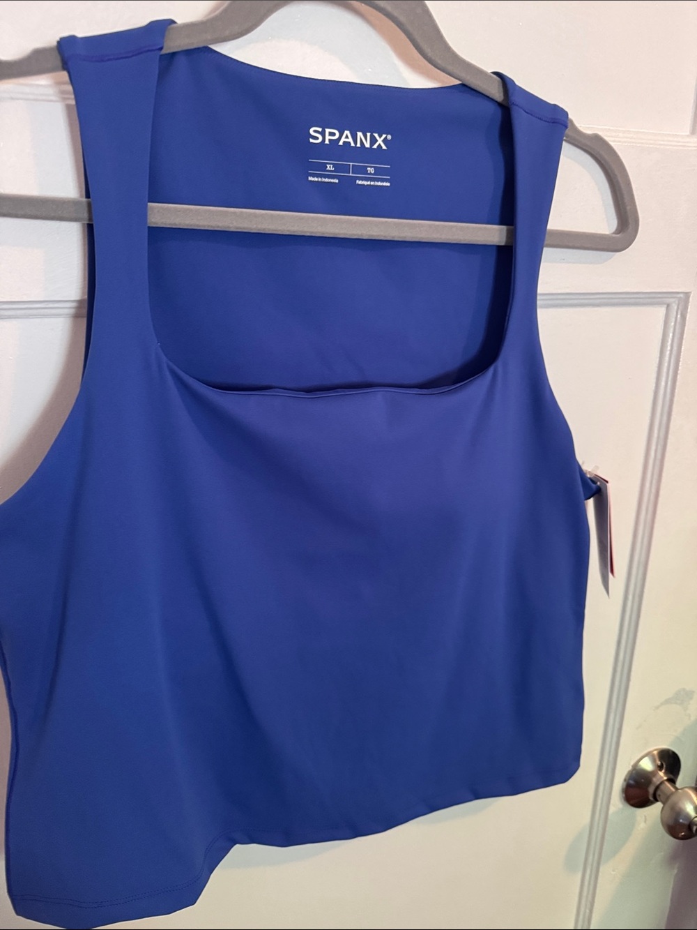 SPANX Cobalt Blue Scoop Neck Tank